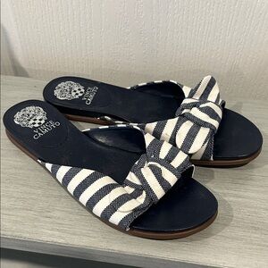 Vince Camuto Striped Black and White Sandals Size9